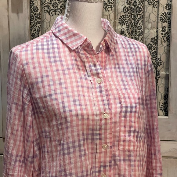 Anthropologie Pilcro The Cate Check Tie-Dye Shirt - Picture 4 of 7